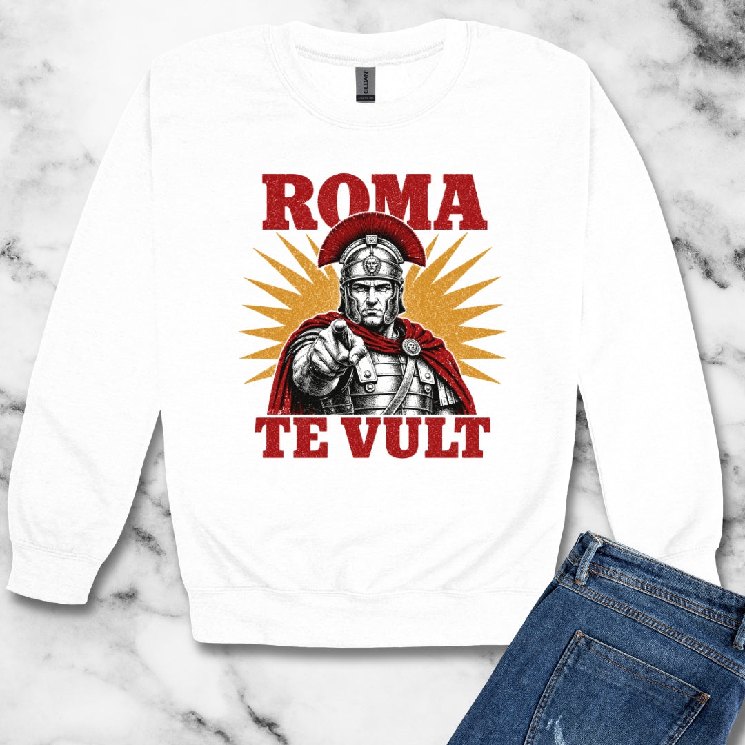 Roma Te Vult Rome Wants You Latin Unisex Heavy Crewneck Sweatshirt