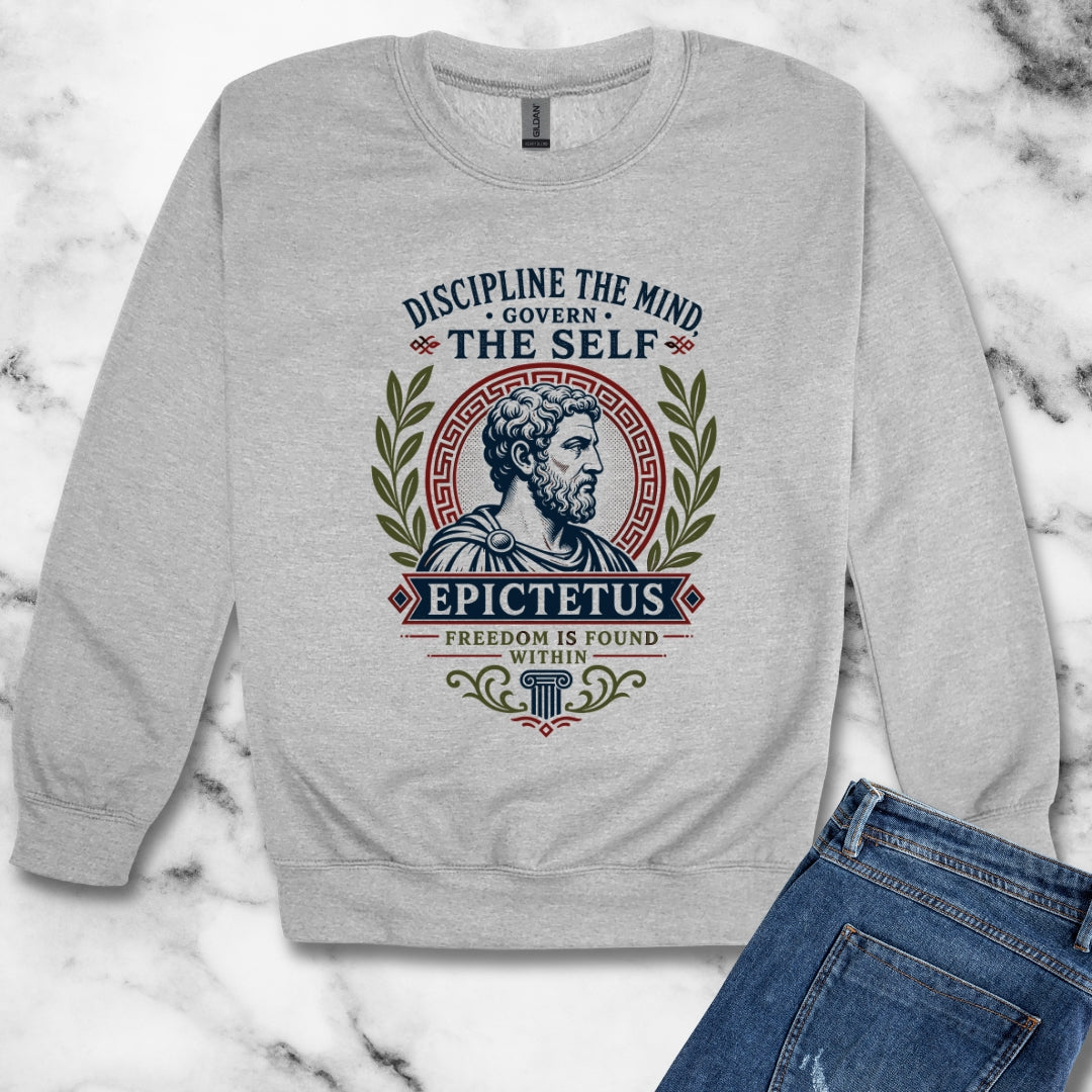 Epictetus Discipline the Mind Quote Unisex Heavy Crewneck Sweatshirt