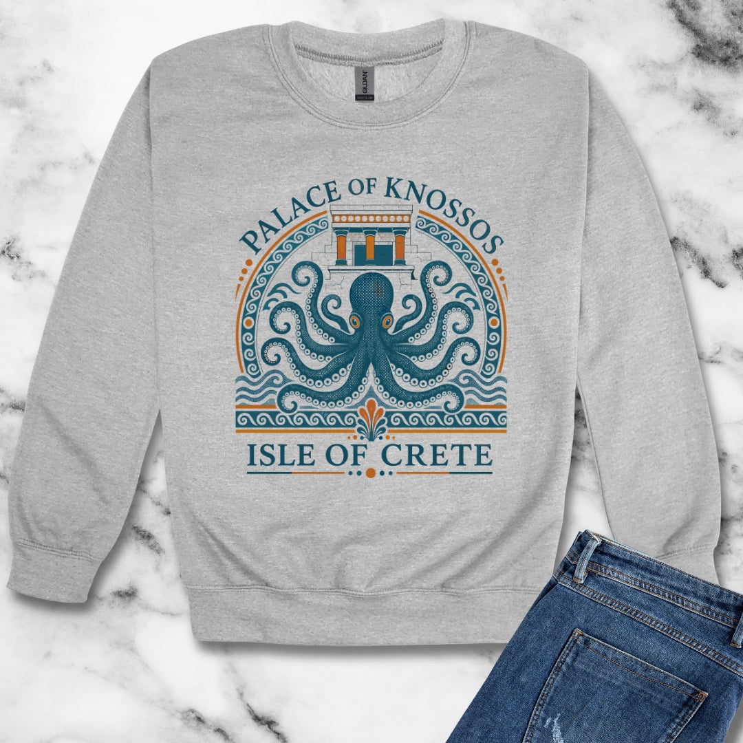 Palace of Knossos Octopus Unisex Heavy Crewneck Sweatshirt