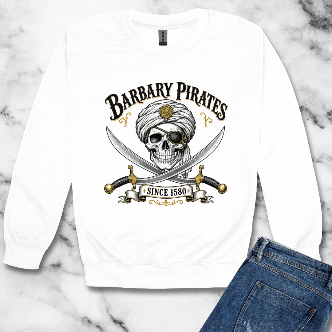 Barbary Pirates Since 1580 Unisex Heavy Crewneck Sweatshirt