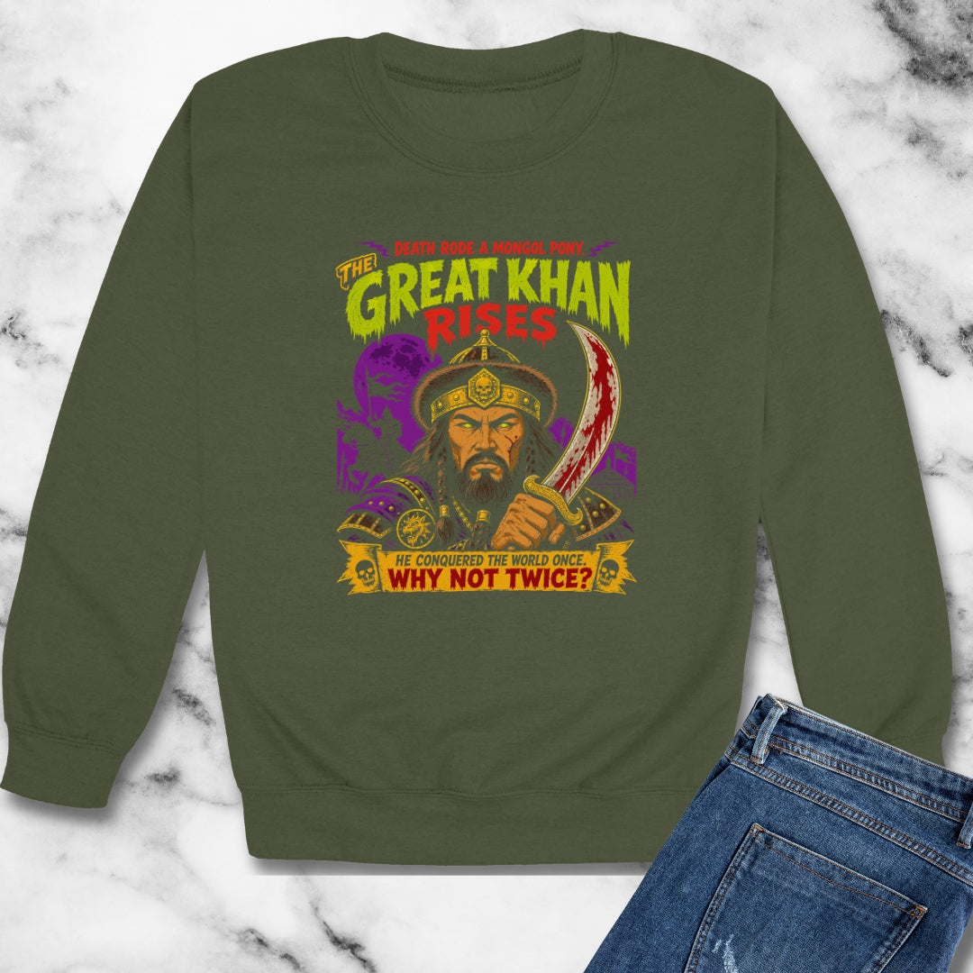 Psychobilly Genghis Khan Unisex Heavy Crewneck Sweatshirt
