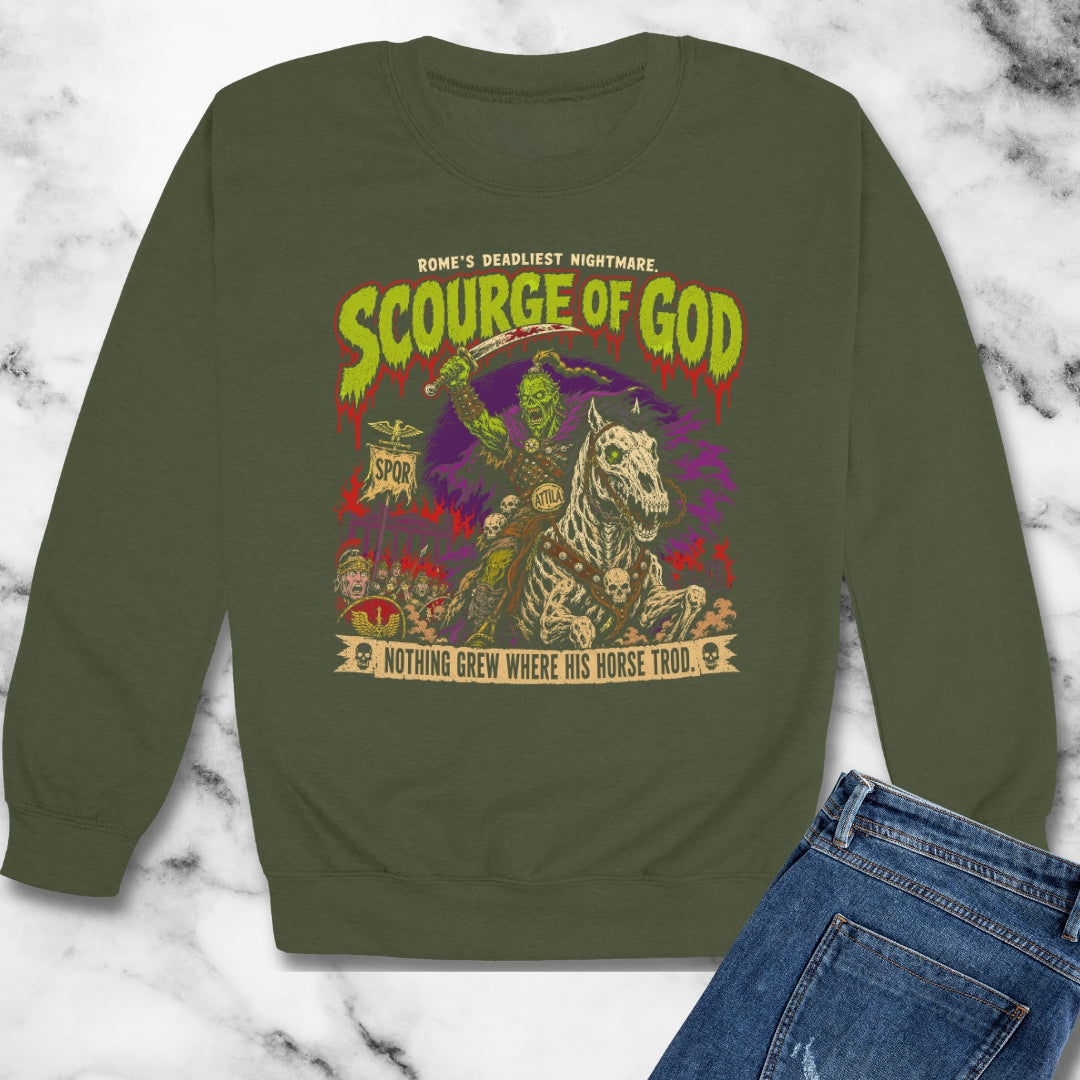 Psychobilly Attila the Hun Unisex Heavy Crewneck Sweatshirt