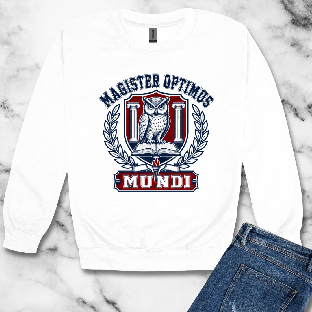 Magister Optimus Mundi Owl Unisex Heavy Crewneck Sweatshirt