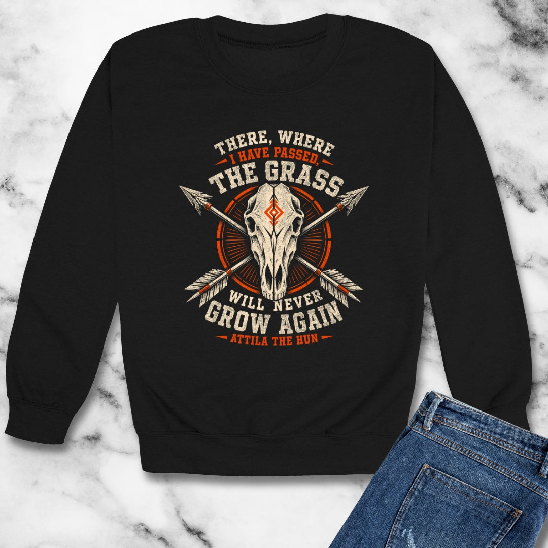 Attila the Hun Grass Quote Unisex Heavy Crewneck Sweatshirt