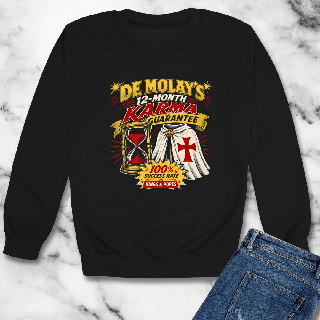 Curse of De Molay Templar Karma Unisex Heavy Crewneck Sweatshirt