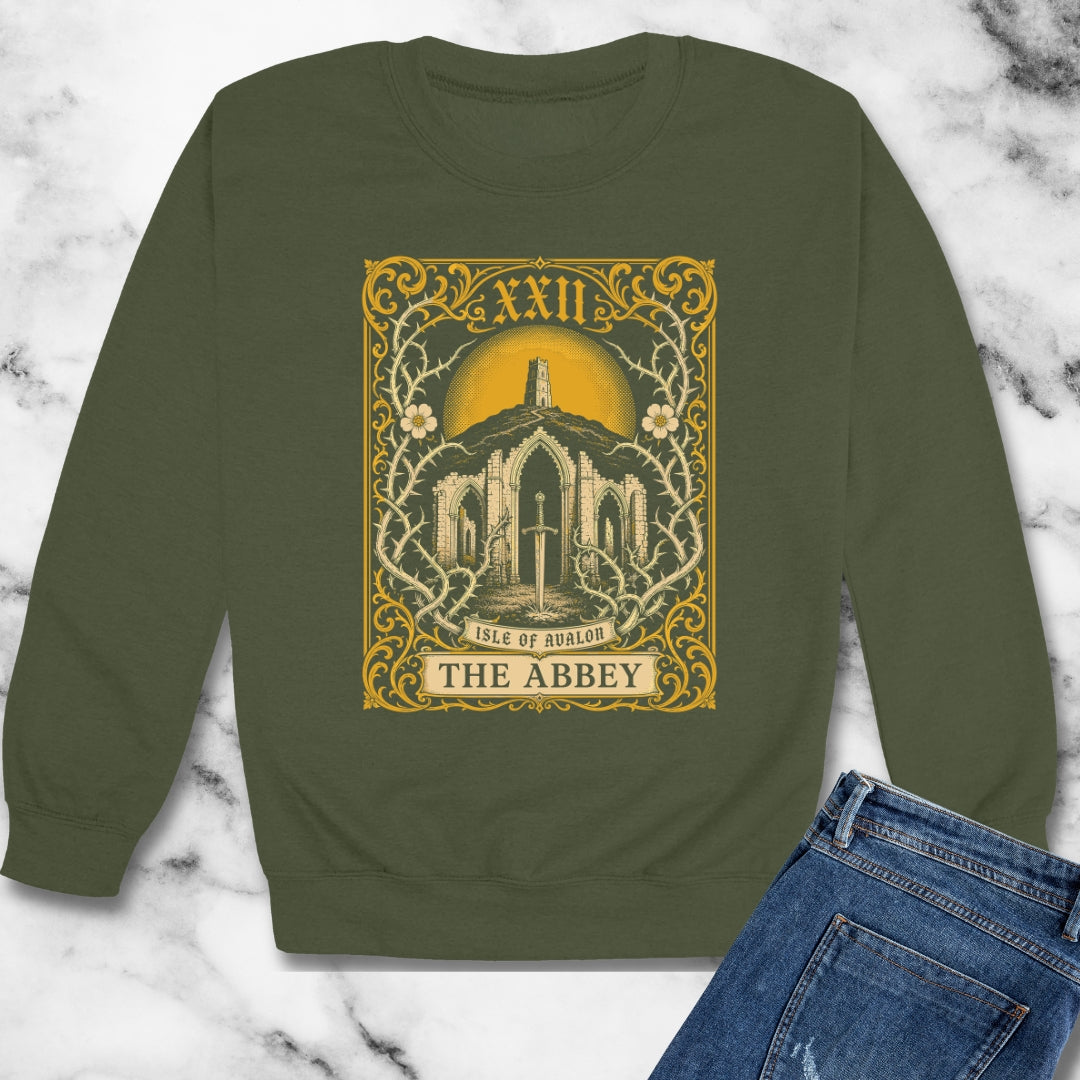 Glastonbury Abbey Tarot Unisex Heavy Crewneck Sweatshirt