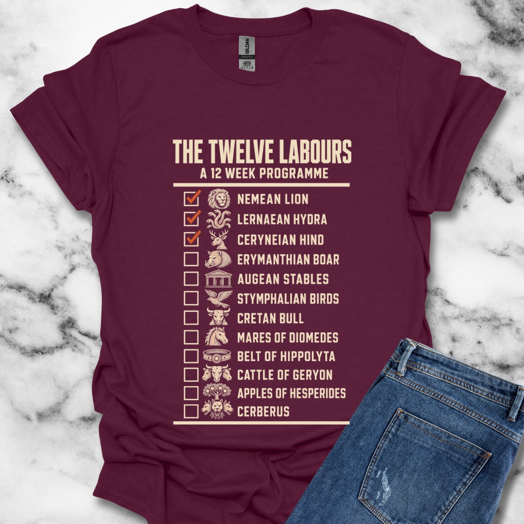 12 Labors Back Print T-Shirt