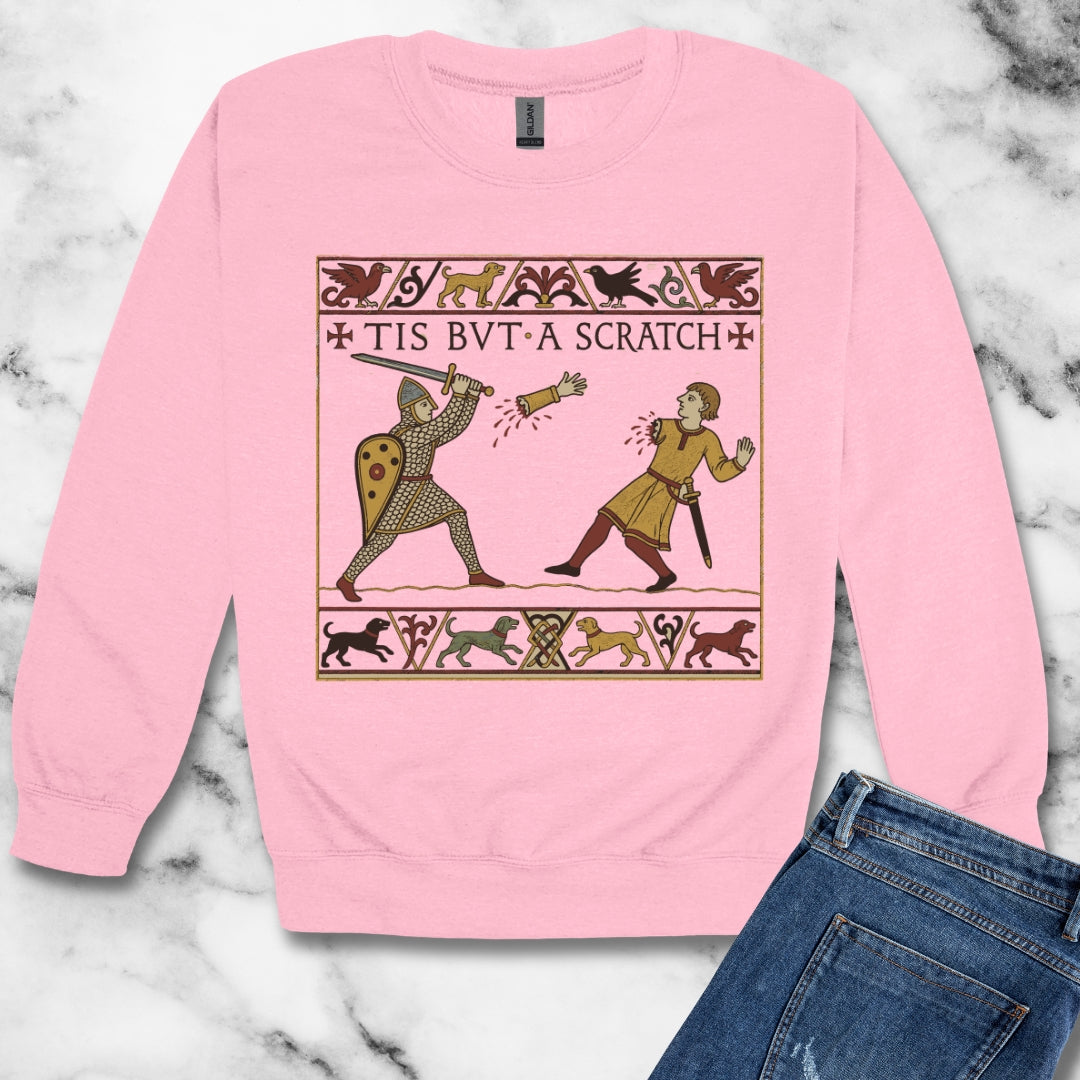 Tis But A Scratch Tapestry Unisex Heavy Crewneck Sweatshirt