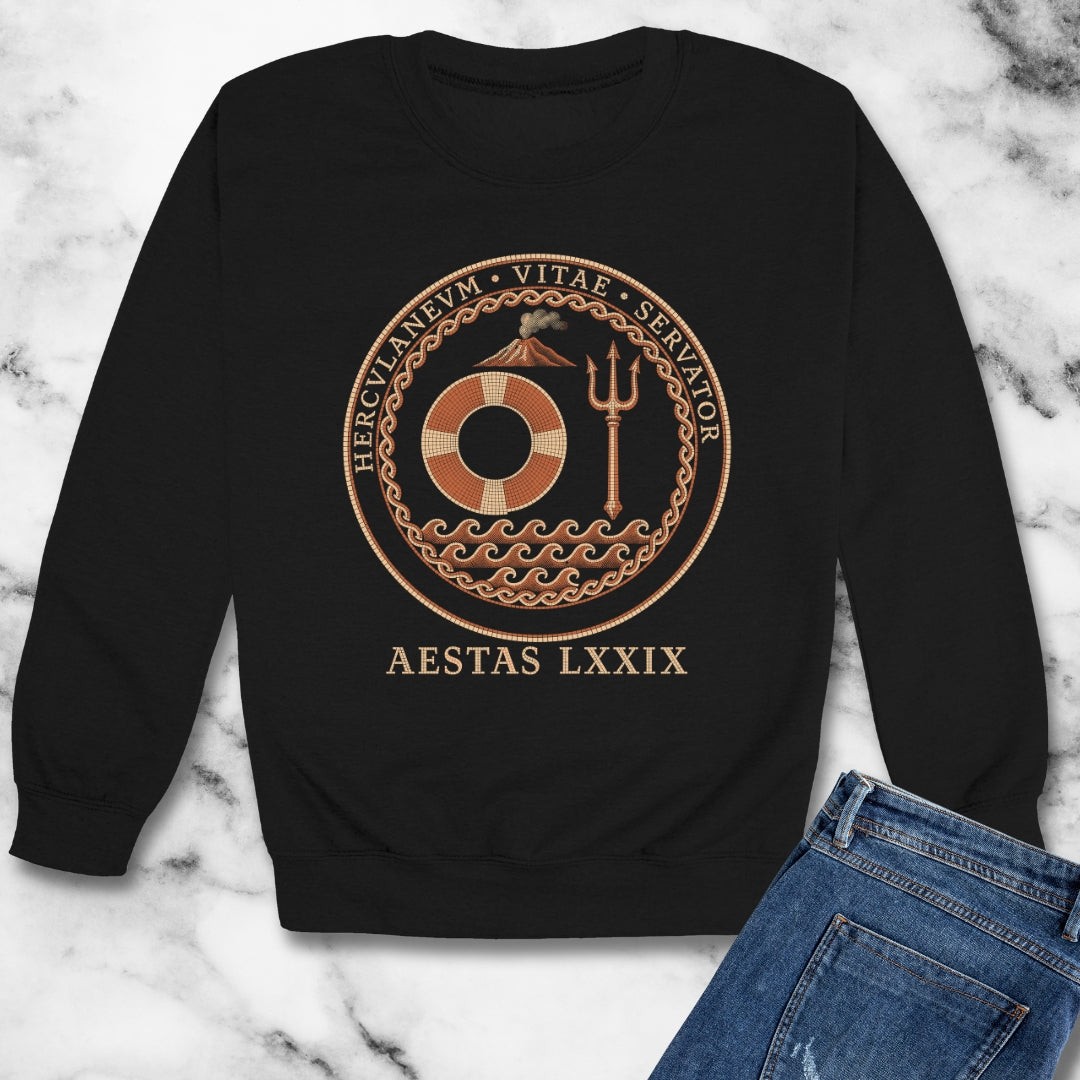 Herculaneum Lifeguard Summer 79 in Latin Unisex Heavy Crewneck Sweatshirt
