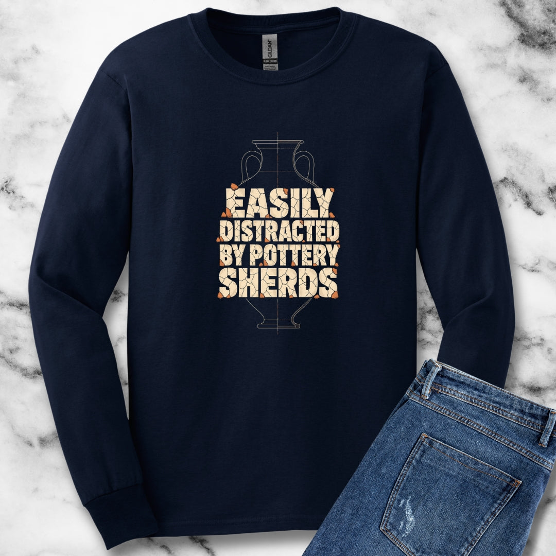 Distracted by Pottery Sherds Unisex Long Sleeve Tee