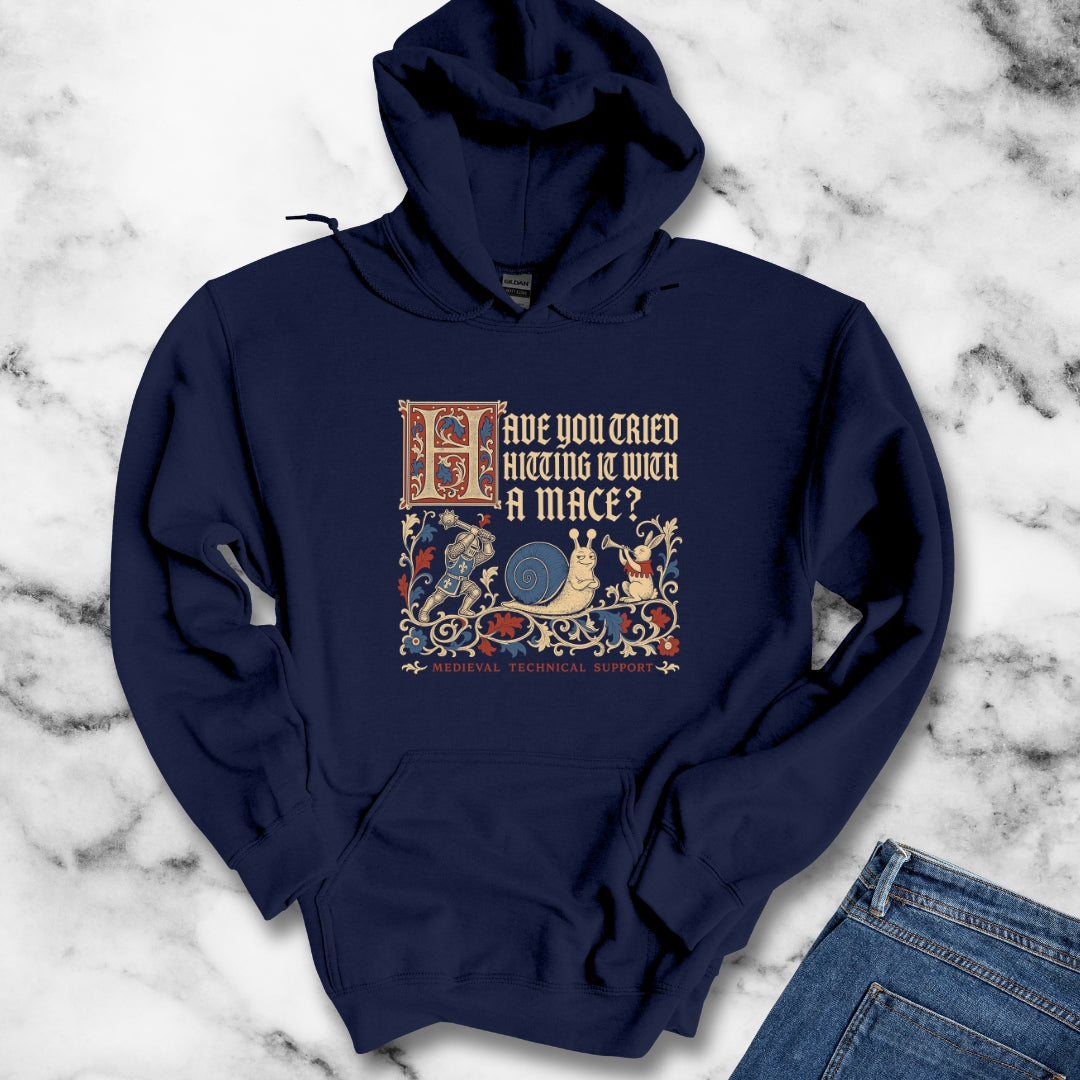 Medieval Technical Support Knight Snail Mace Hoodie