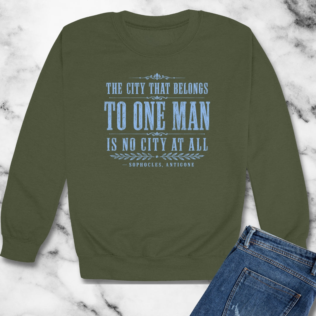 One Man Rule Quote by Sophocles Unisex Heavy Crewneck Sweatshirt