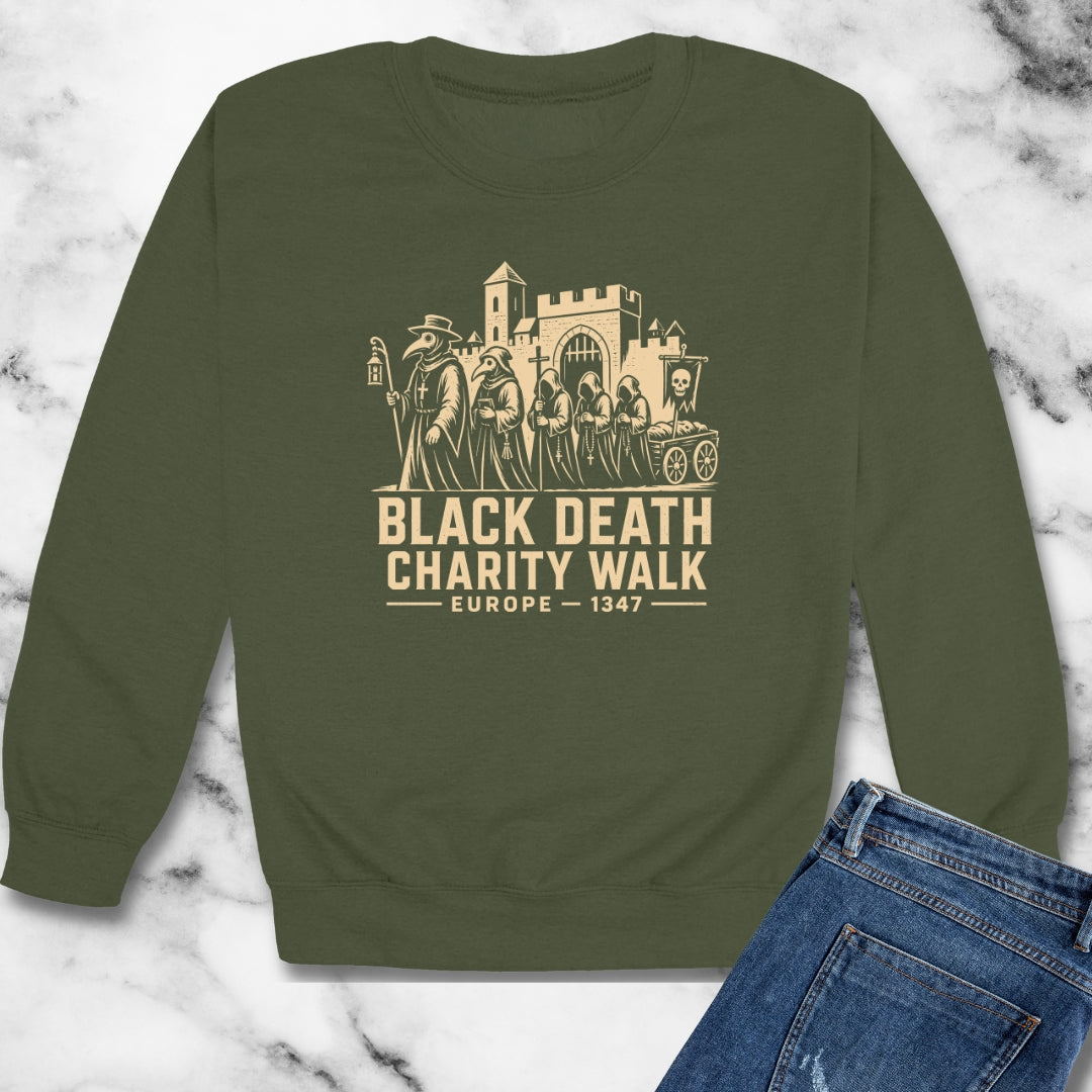 Black Death Charity Walk Unisex Heavy Crewneck Sweatshirt