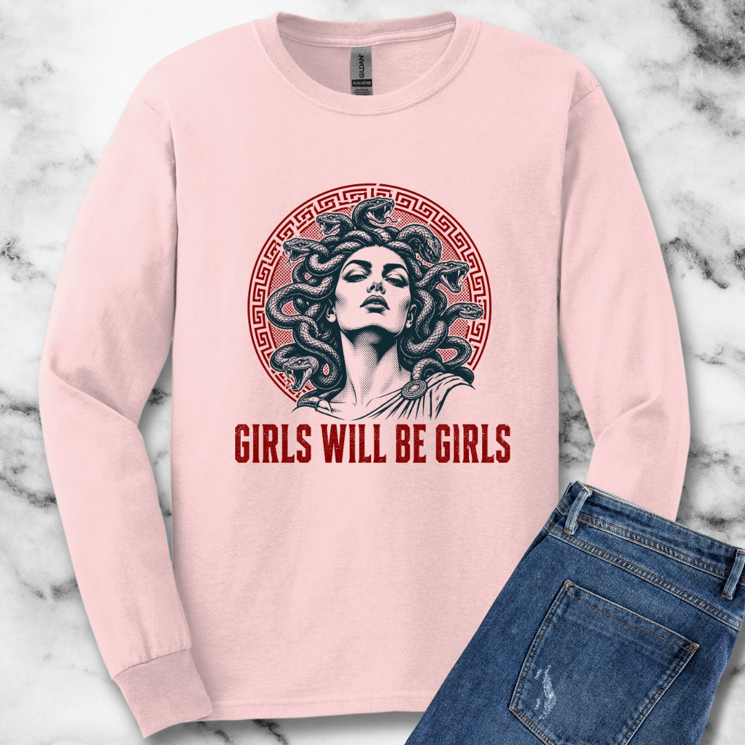 Medusa Girls will be Girls Unisex Long Sleeve Tee
