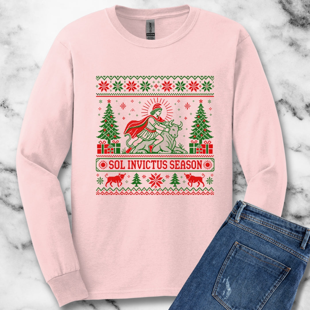 Sol Invictus Season Ugly Sweater Style Unisex Long Sleeve Tee