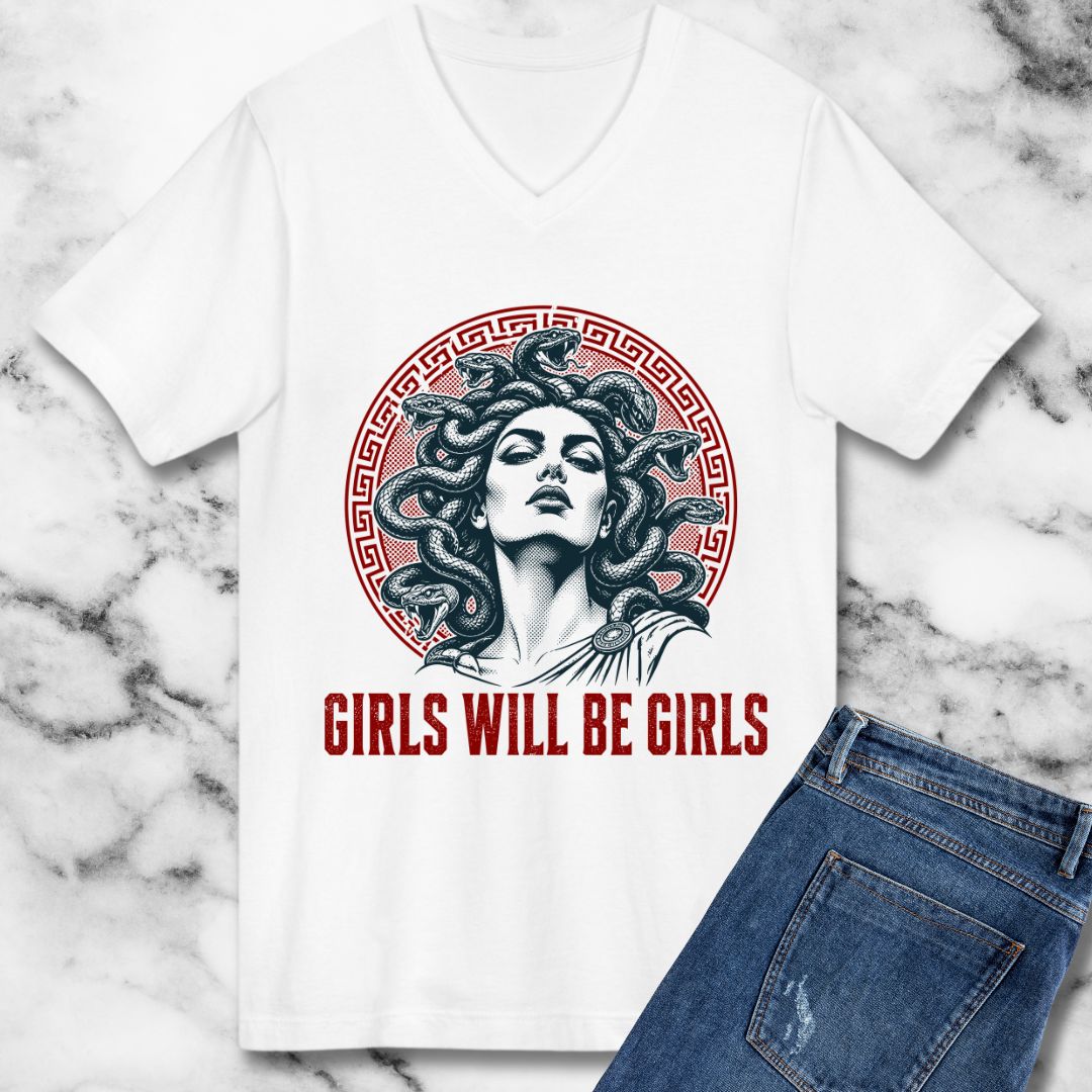Medusa Girls will be Girls V-neck