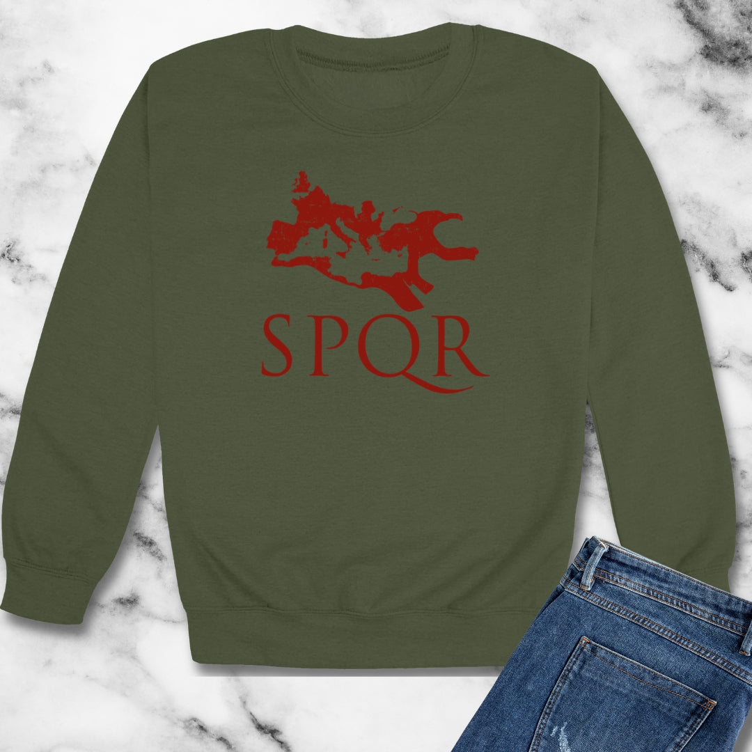 SPQR Rome Map Unisex Heavy Crewneck Sweatshirt