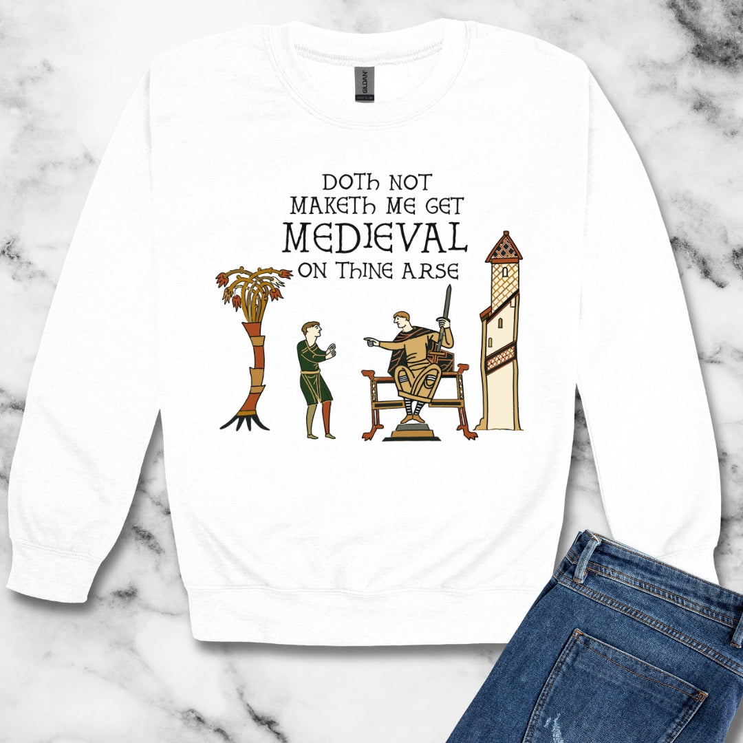 Get Medieval Bayeux Tapestry Meme Unisex Heavy Crewneck Sweatshirt
