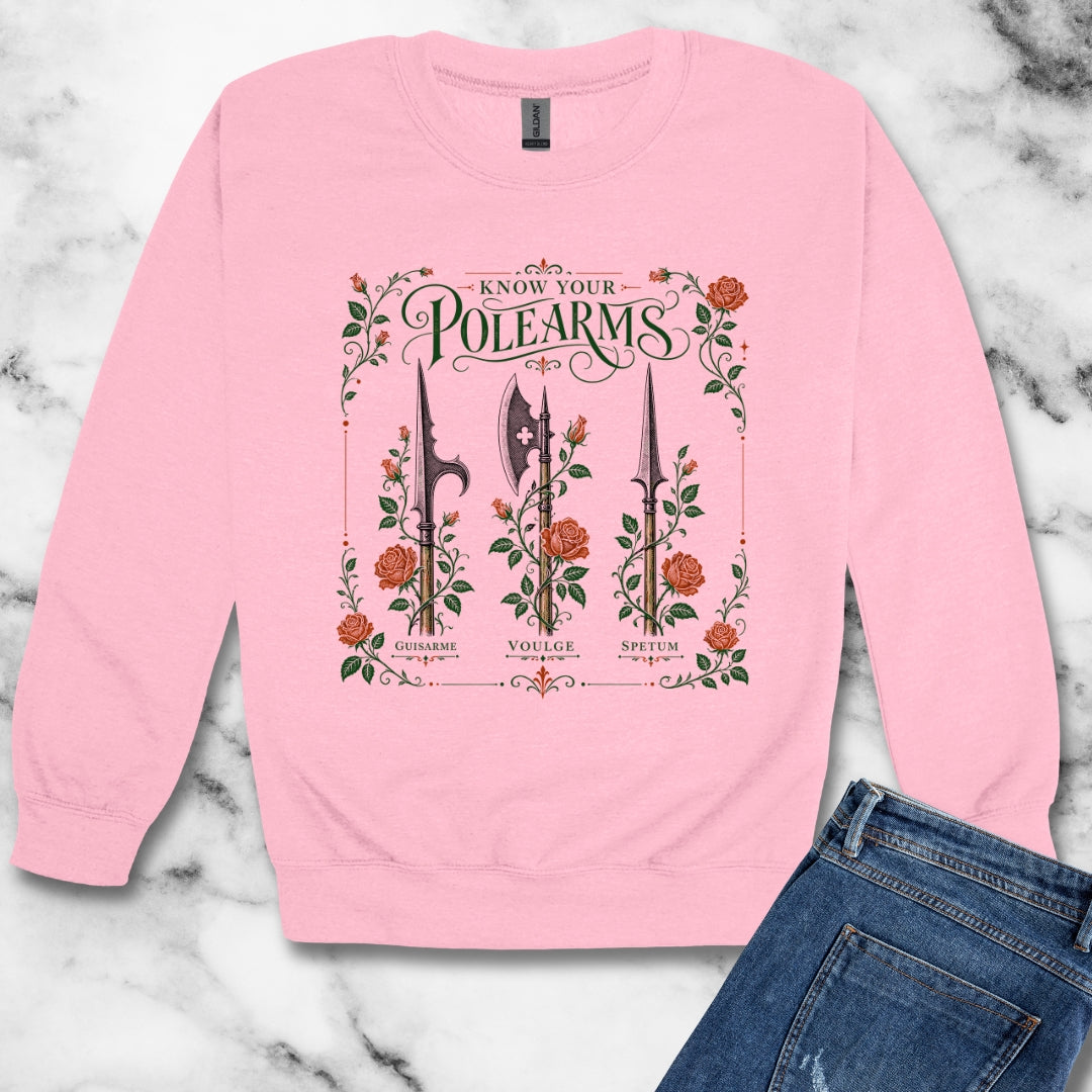 Know Your Polearms Weapons Roses Unisex Heavy Crewneck Sweatshirt