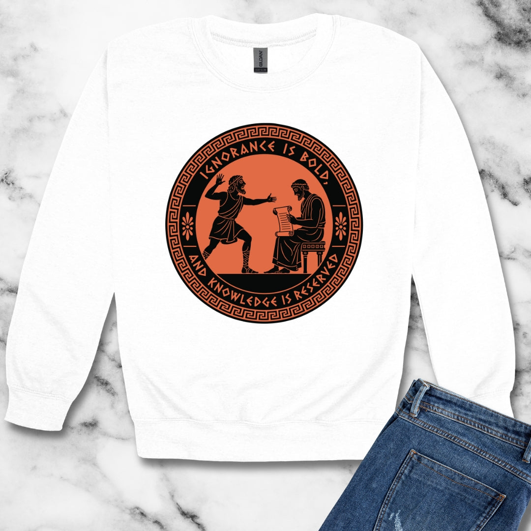 Ignorance is Bold Thucydides Quote Unisex Heavy Crewneck Sweatshirt