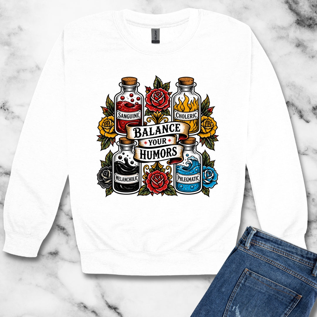 Balance Your Humors Unisex Heavy Crewneck Sweatshirt