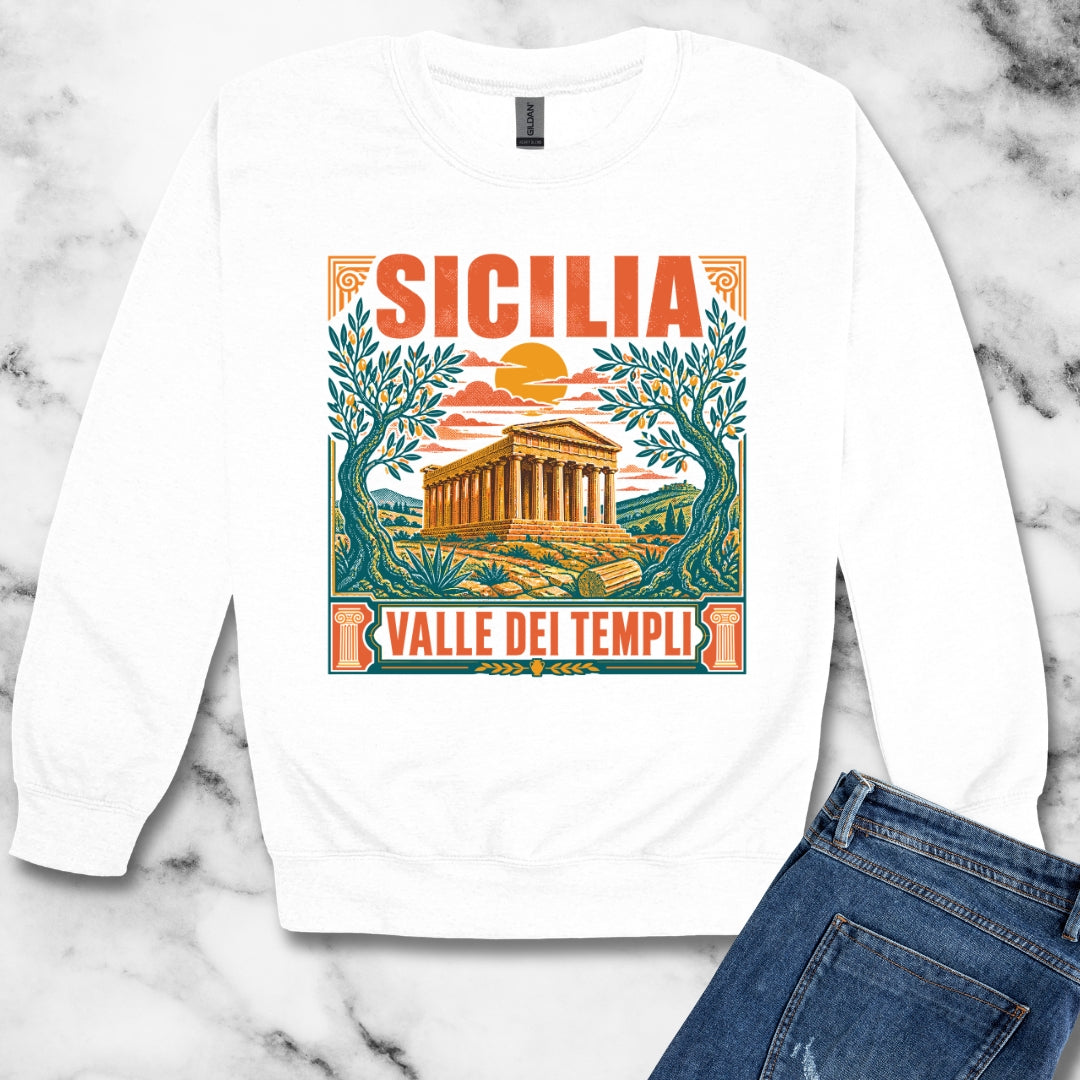 Agrigento Valley of the Greek Temples Unisex Heavy Crewneck Sweatshirt