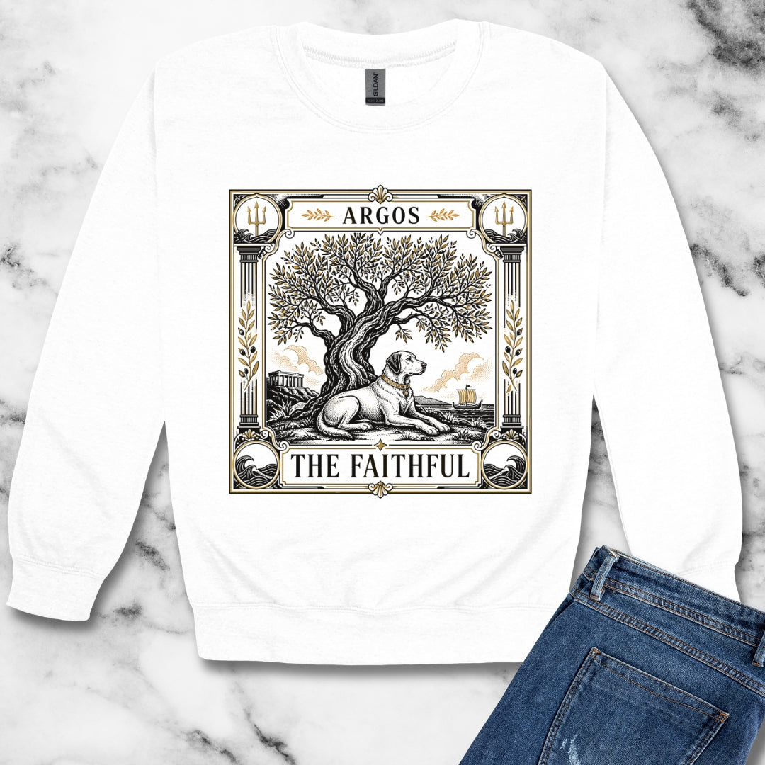 Faithful Argos Tarot Style Unisex Heavy Crewneck Sweatshirt