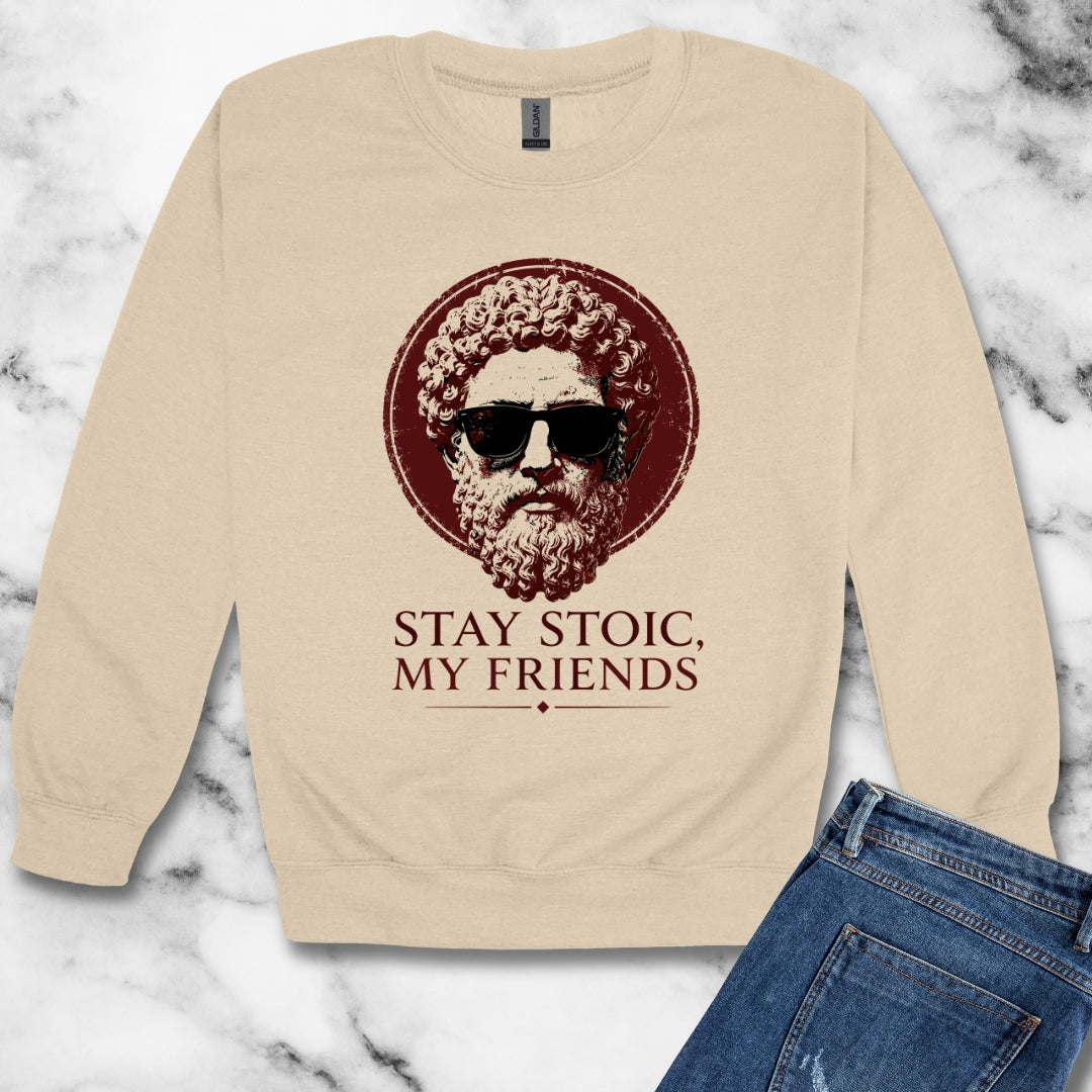Aurelius Stay Stoic My FriendsUnisex Heavy Crewneck Sweatshirt