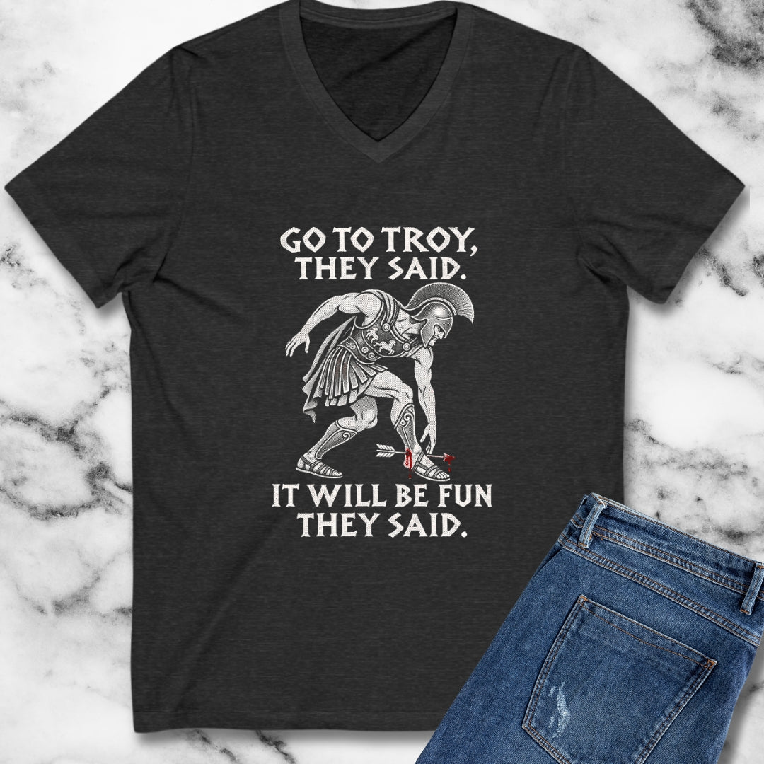 Go to Troy They Said Achilles V-Neck