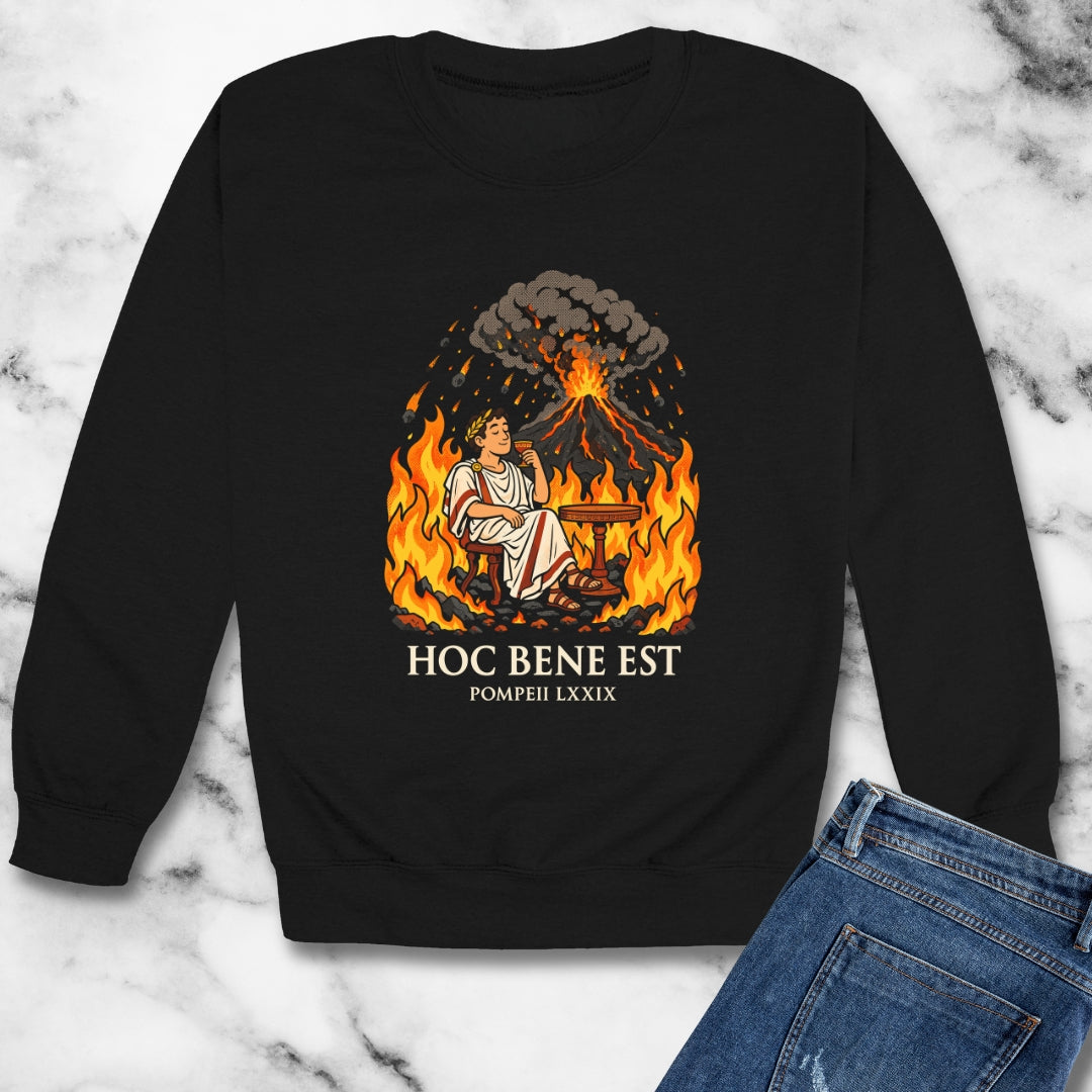 Hoc Bene Est Pompeii Unisex Heavy Crewneck Sweatshirt