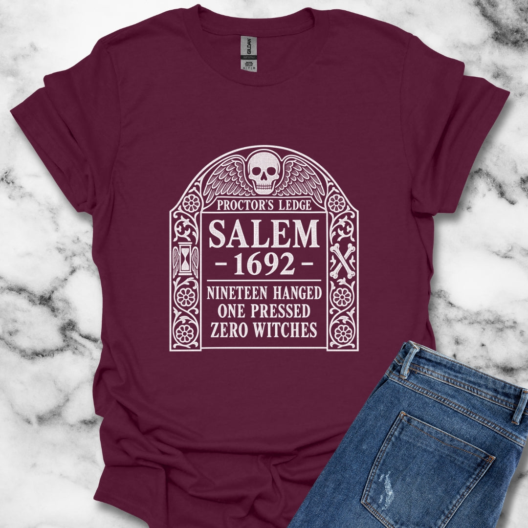 Proctor's Ledge Salem 1692 Zero Witches T-Shirt