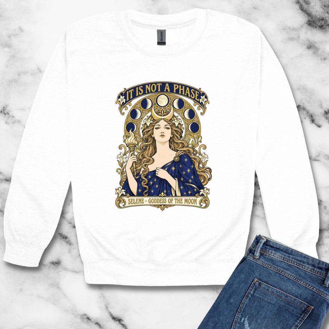 It's Not A Phase Selene Mucha Unisex Heavy Crewneck Sweatshirt