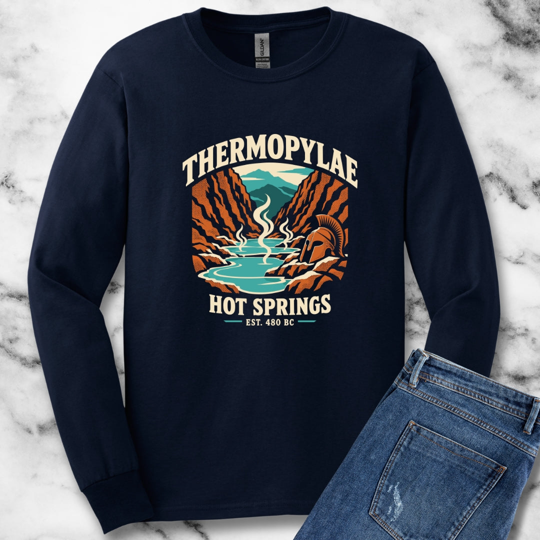 Thermopylae Hot Springs Badge Unisex Long Sleeve Tee