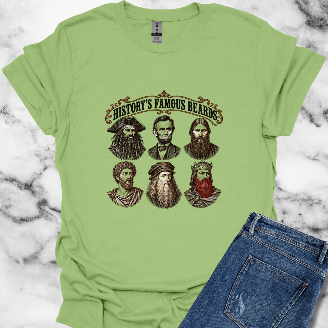 History's Famous Beards Engraving T-Shirt