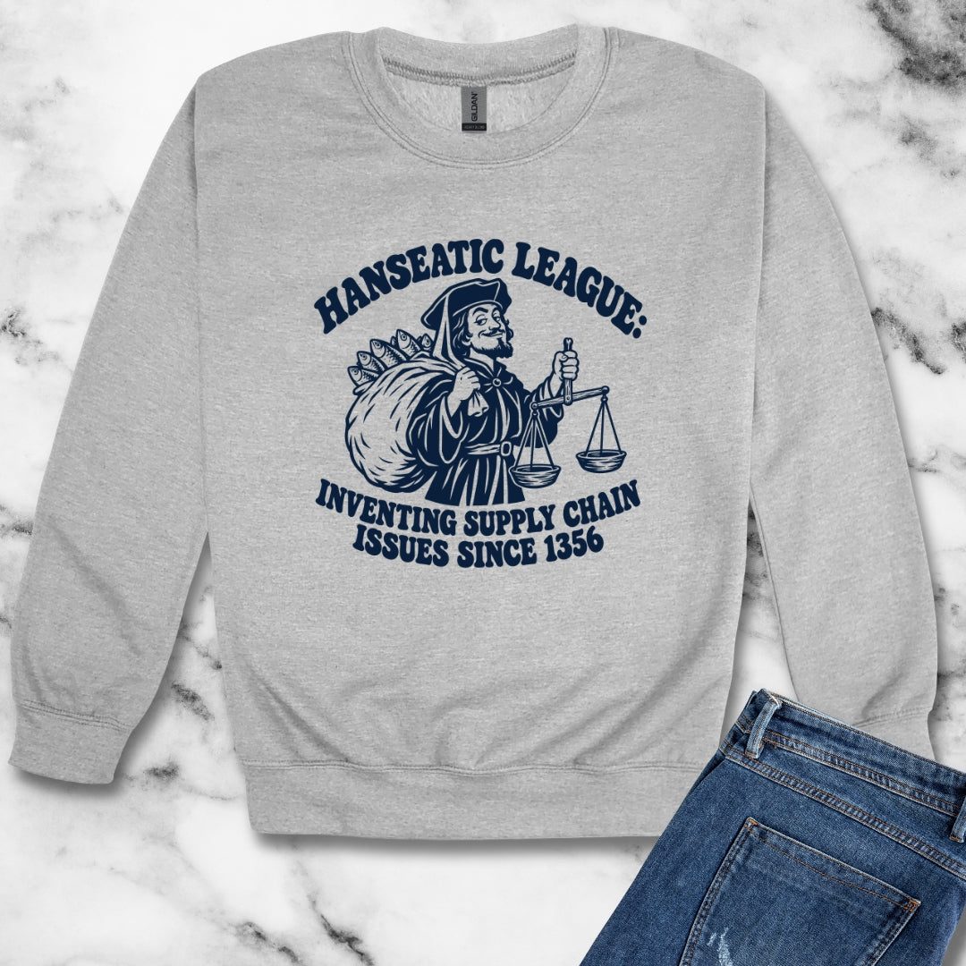 Hanseatic League Supply Chain Issues Unisex Heavy Crewneck Sweatshirt