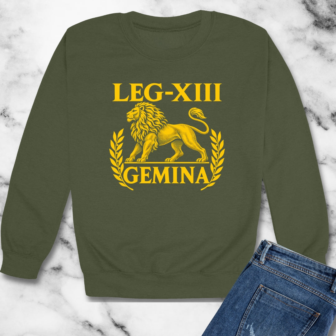 Legio XIII Gemina Lion Inscription Unisex Heavy Crewneck Sweatshirt