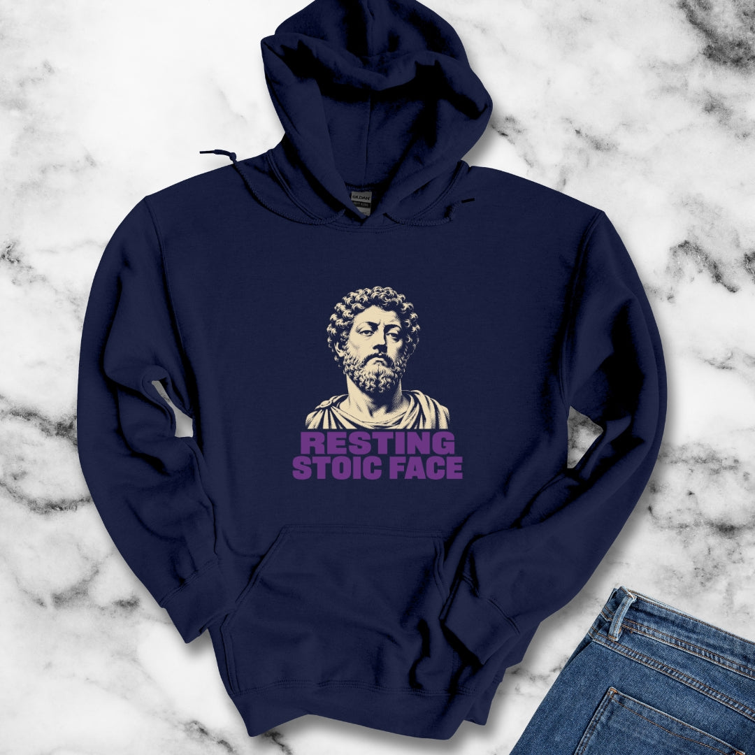 Resting Stoic Face Screen Print Hoodie