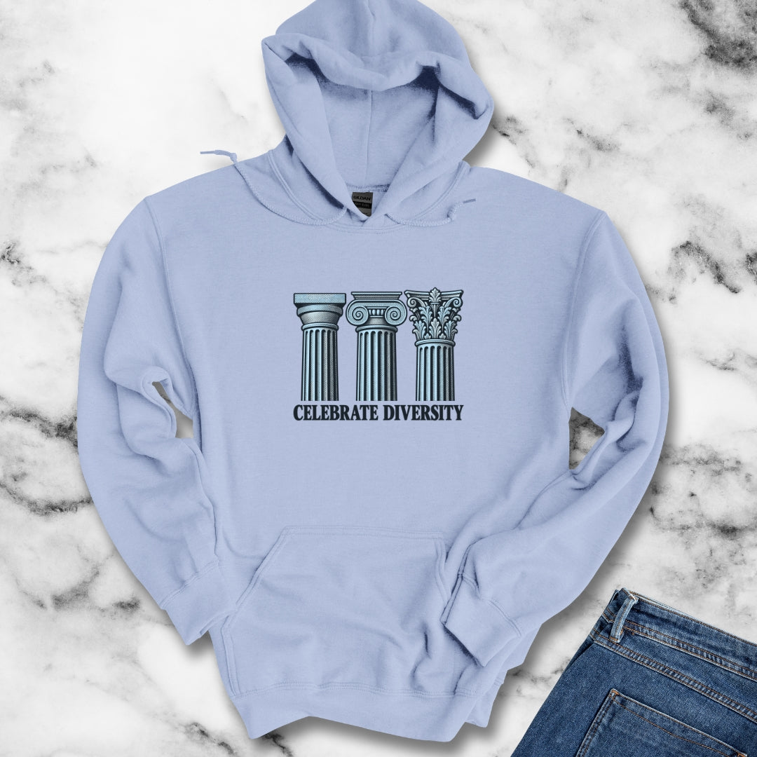 Celebrate Diversity Engraved Columns Hoodie