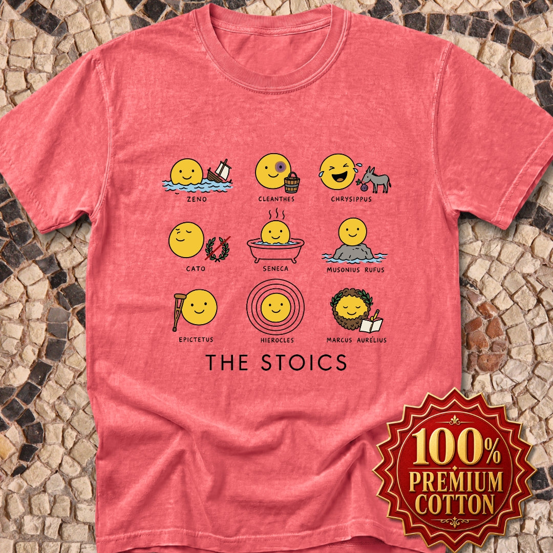 Stoic Smiley Philosophy Grid Premium Tee