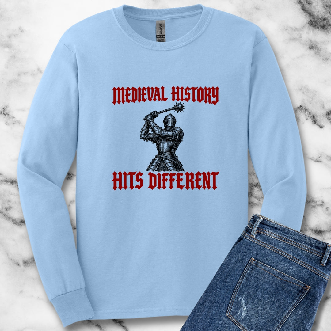 Medieval History Hits Different Knight Unisex Long Sleeve Tee