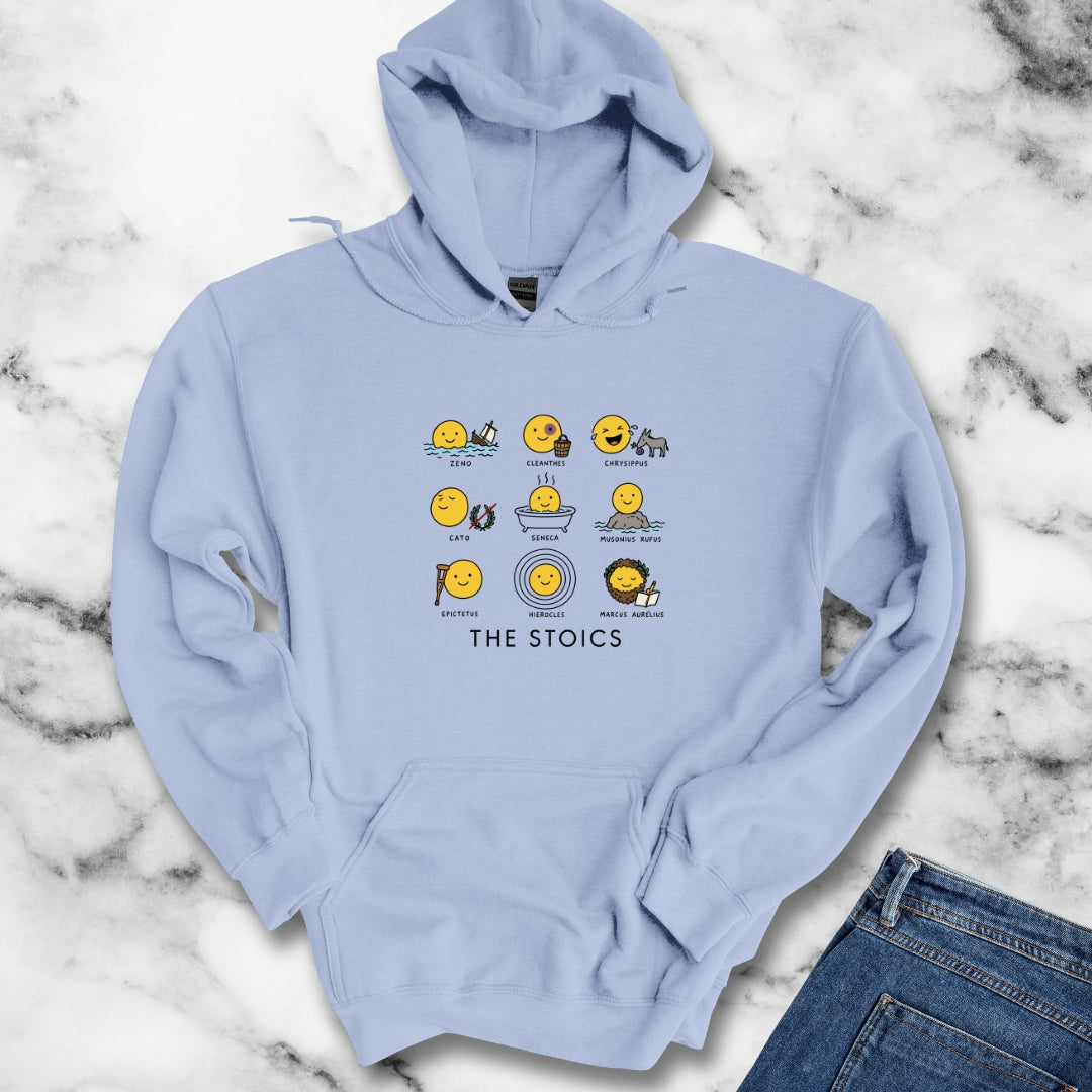 Stoic Smiley Philosophy Grid Hoodie