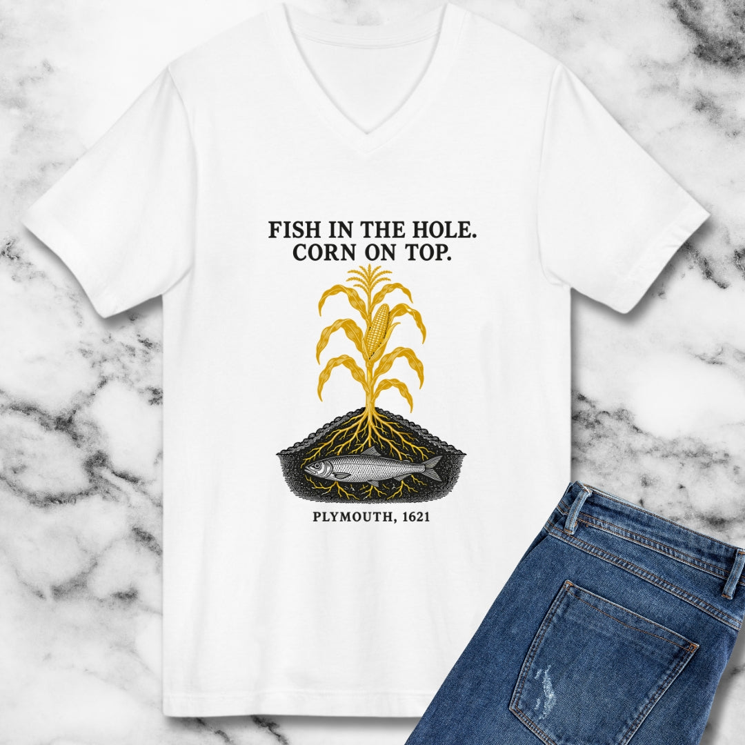 Fish in the Hole Corn on Top V-neck