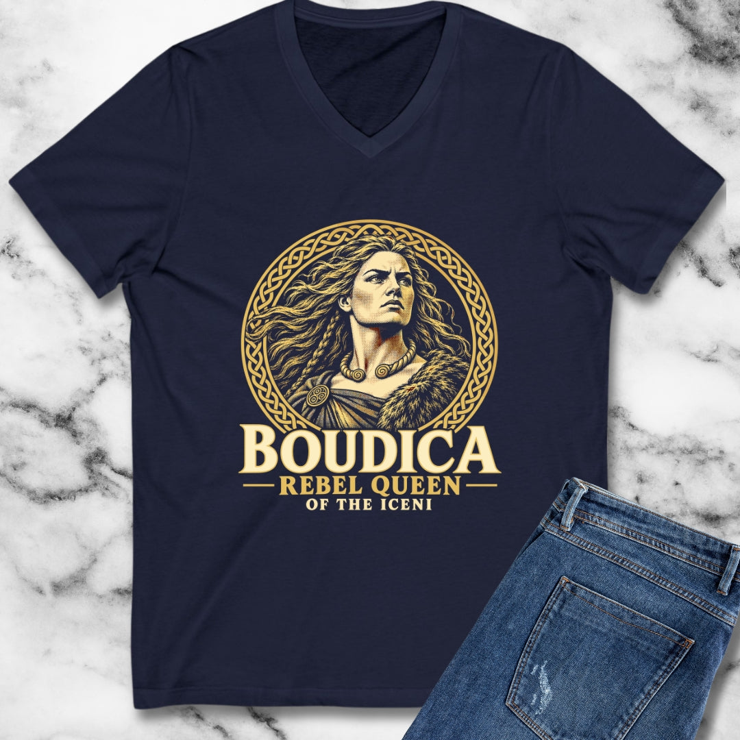 Boudica Rebel Queen Engraved V-Neck