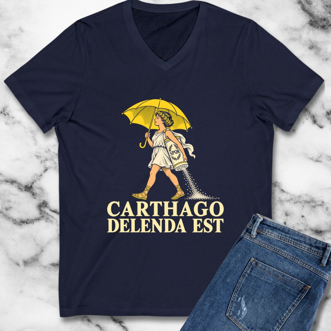 Carthago Delenda Est Salt Girl Lithograph V-Neck