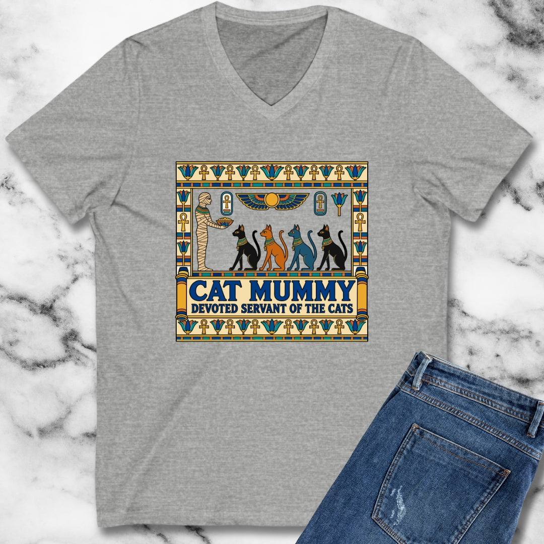 Cat Mummy Devoted Servant of the Cats V-neck