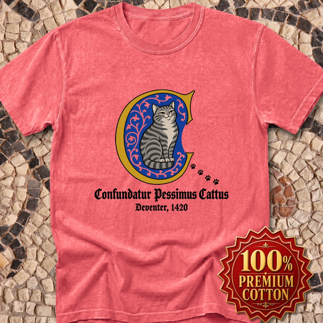 Confundatur Pessimus Cattus Deventer 1420 Premium Tee