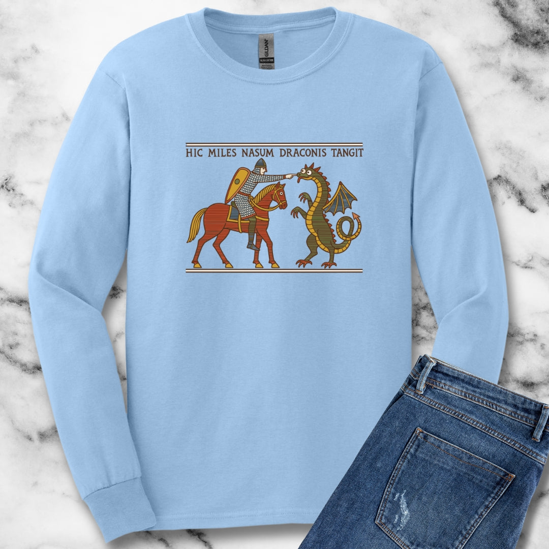 Bayeux Tapestry Knight Boops Dragon Unisex Long Sleeve Tee