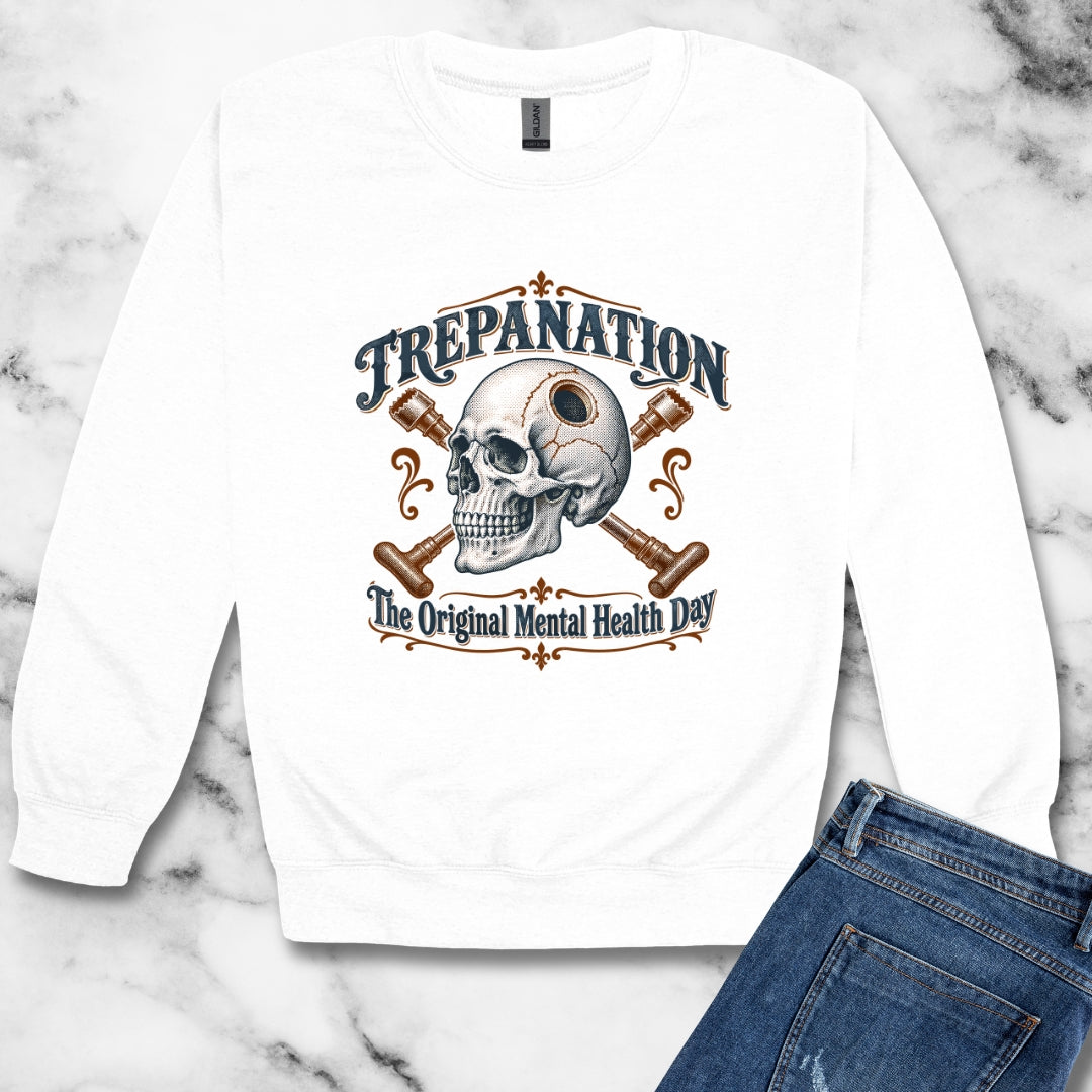Trepanation The Original Mental Health Day Unisex Heavy Crewneck Sweatshirt