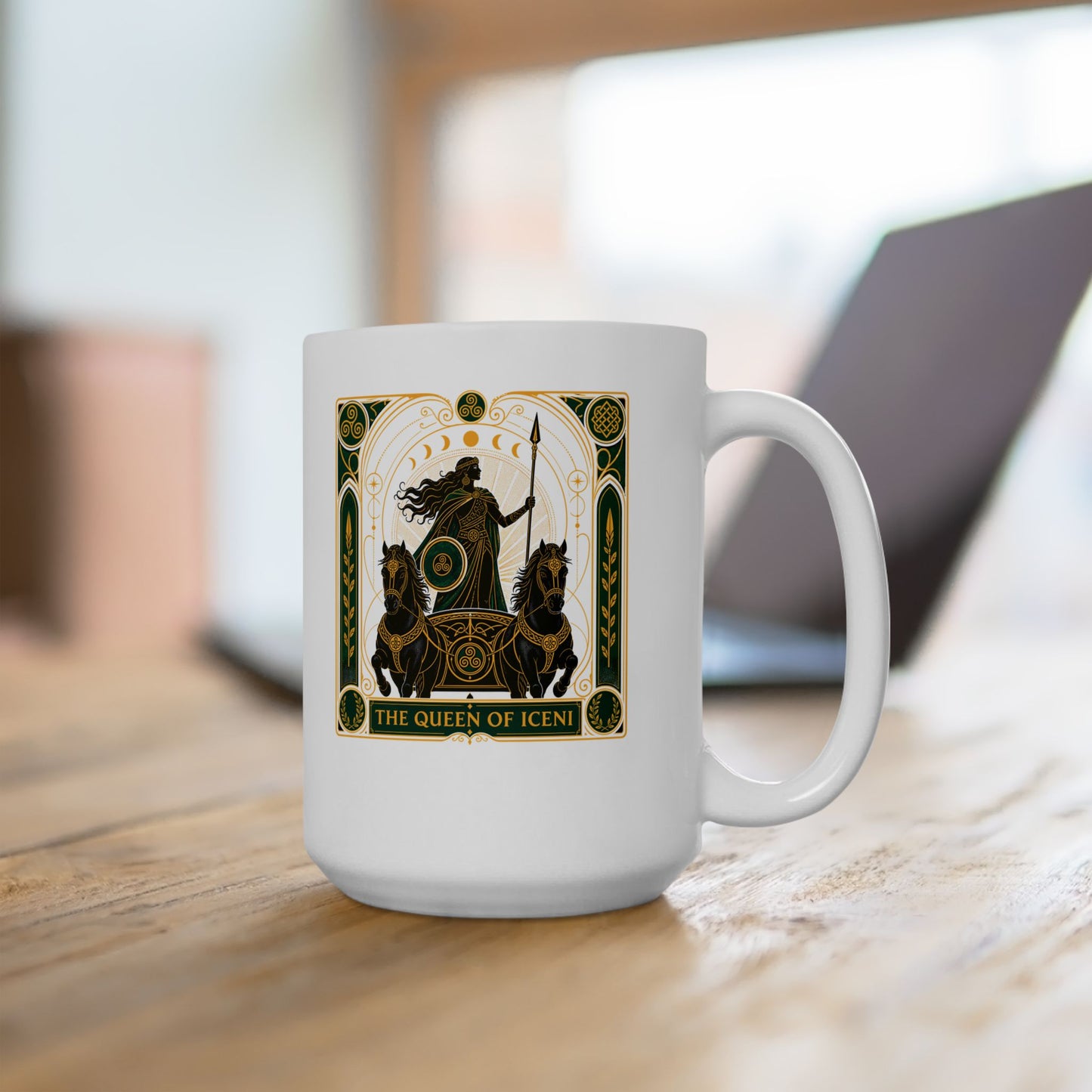 Boudica Queen of Iceni Tarot Ceramic Mug, (11oz, 15oz)