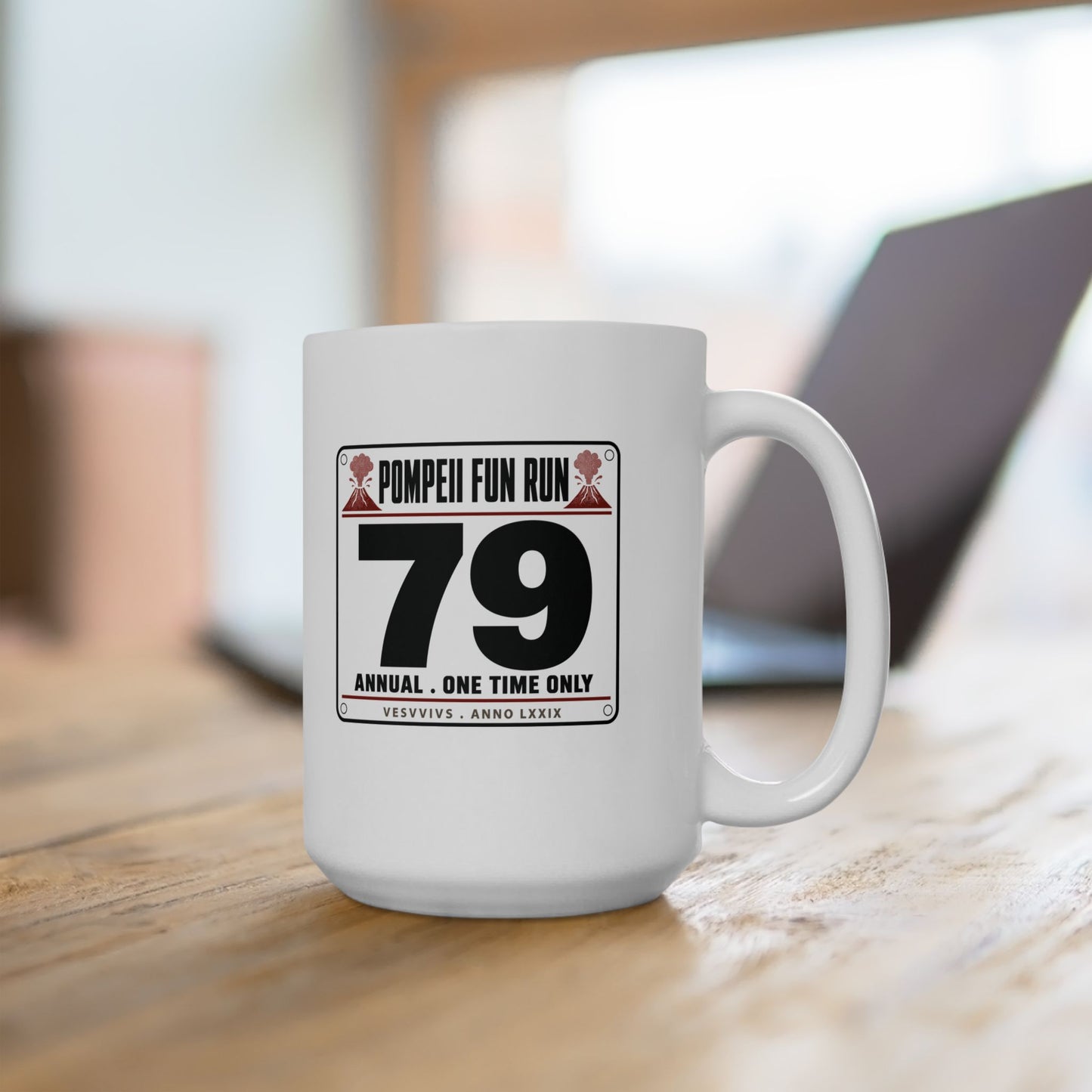 Pompeii Fun Run Race Bib Ceramic Mug, (11oz, 15oz)